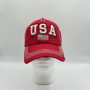 One this Vintage Red USA America Baseball Cap‎ Hat Embroidered